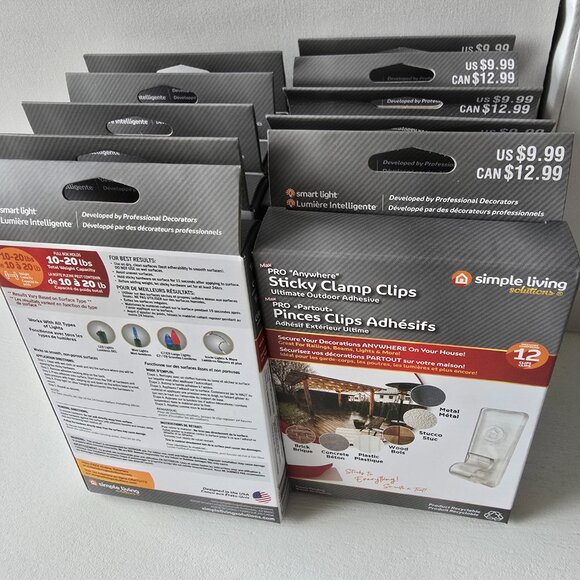 Adhesive "Sticky Clamp Clips" Simply Living Solutions LOT OF 10 - Picture 5 of 6